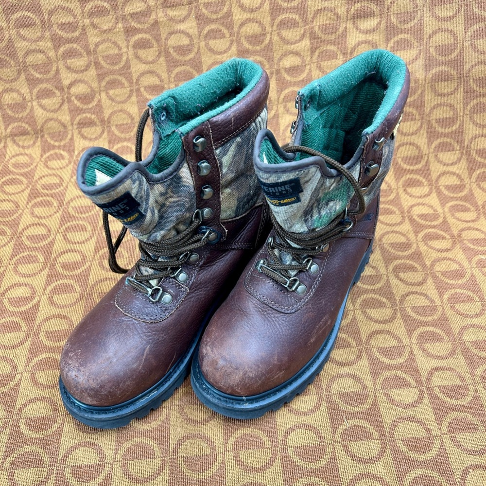 Wolverine Hunting Boots 8.5 Brown Camo Gore-Tex Leather Waterproof 03637